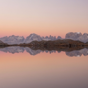Panoramic view of the Brenta Group from Lago Nero at sunset - Trentino Sviluppo S.p.A. - Luciano Gaudenzio